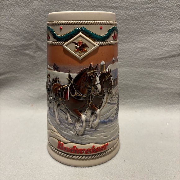Vintage 1996 Budweiser Holiday Stein American Homestead in box - Picture 3 of 8